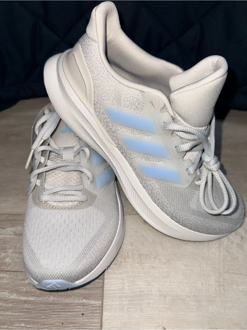 Adidas UltraRun 5 J Kids Size 4 Grey Blue Running Shoes NWT